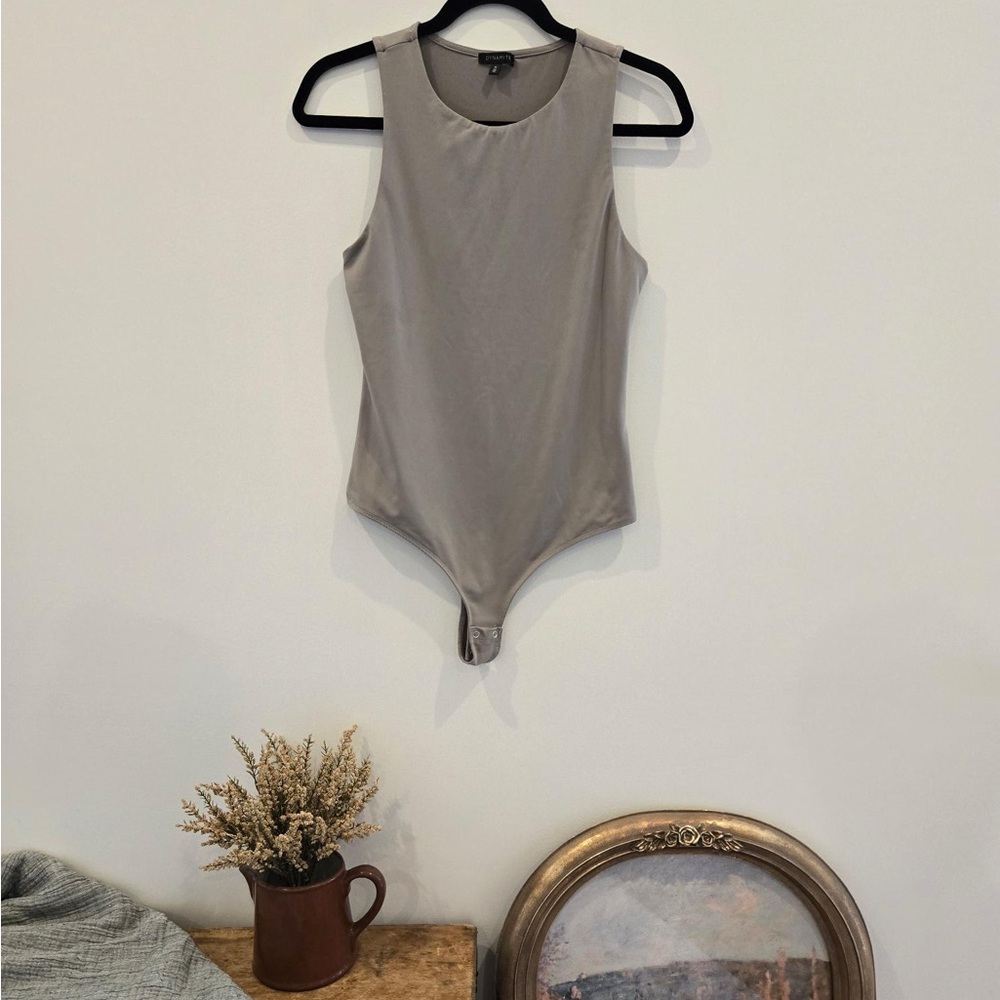Dynamite Taupe Sleeveless Bodysuit